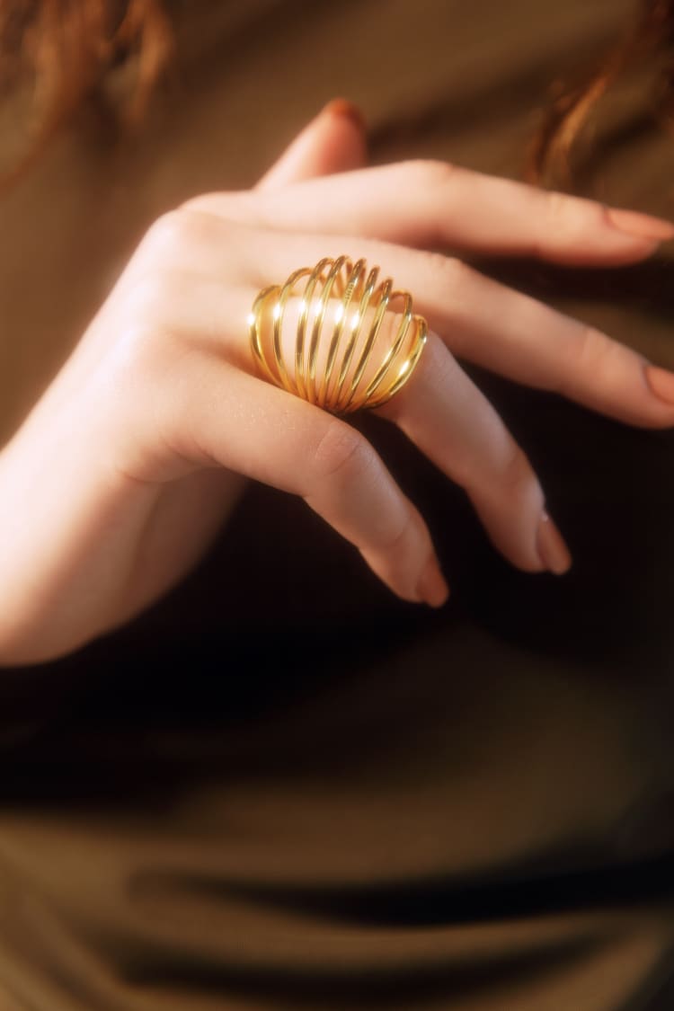 Bague spirale en or