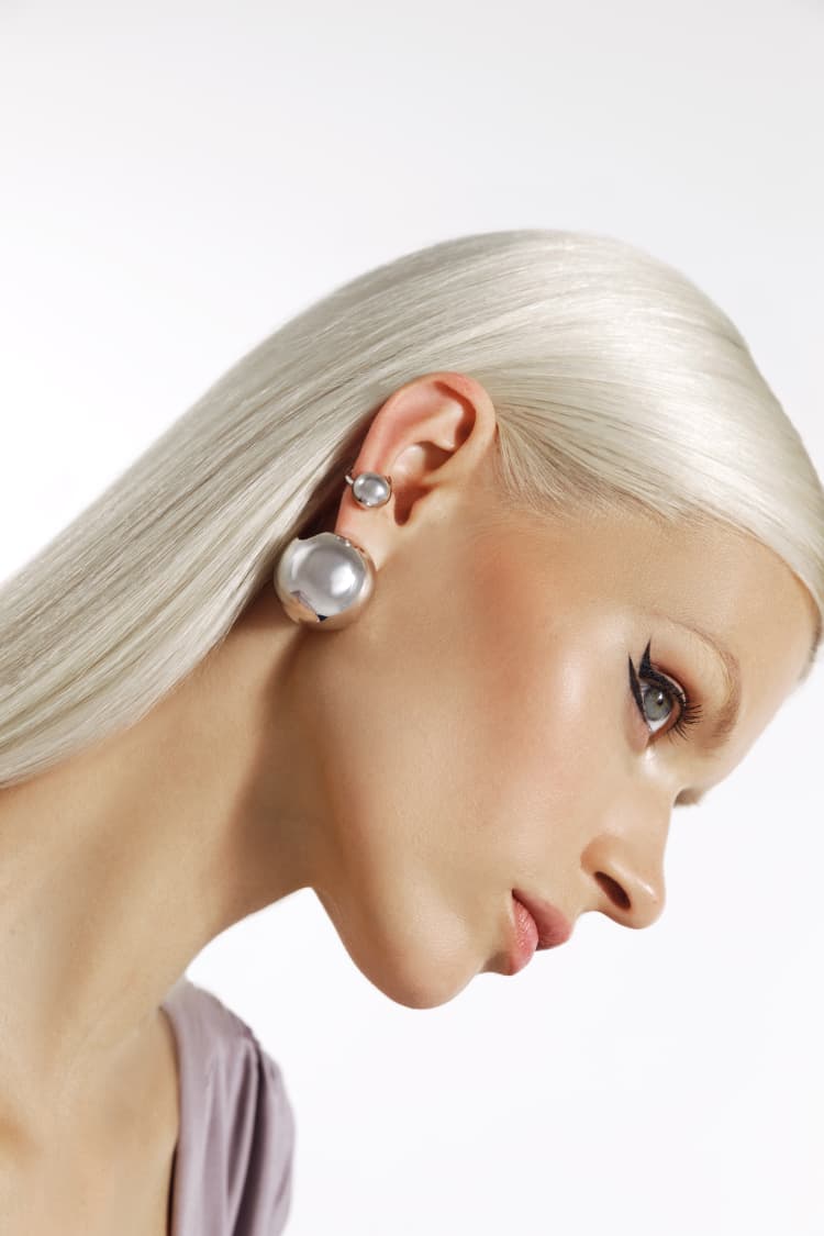 Boucle d'oreille boule en argent