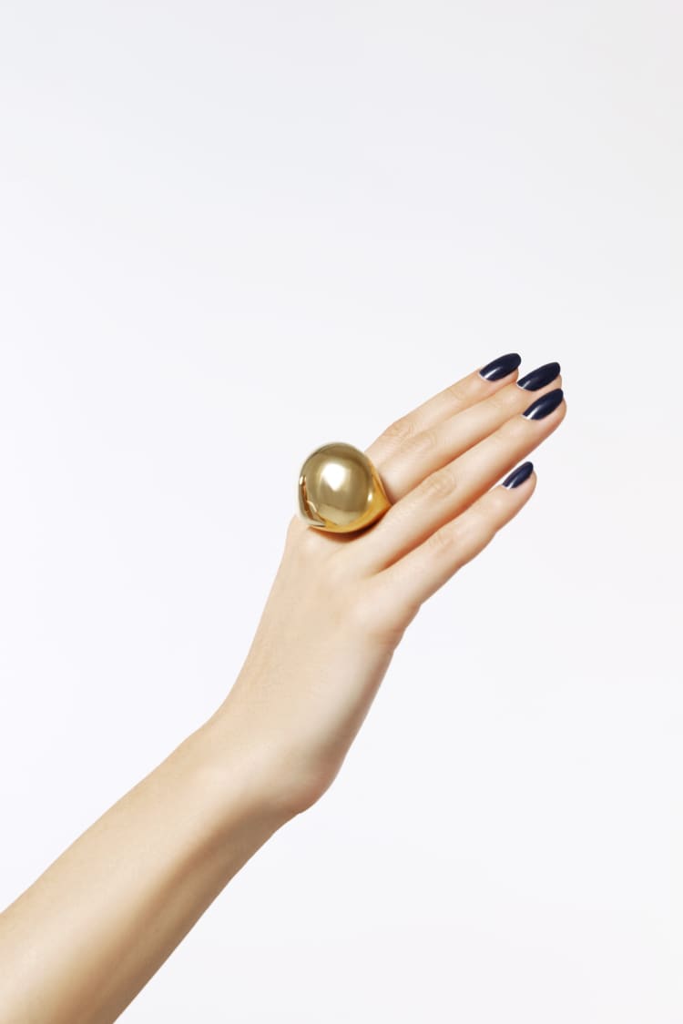 Bague boule en or massif