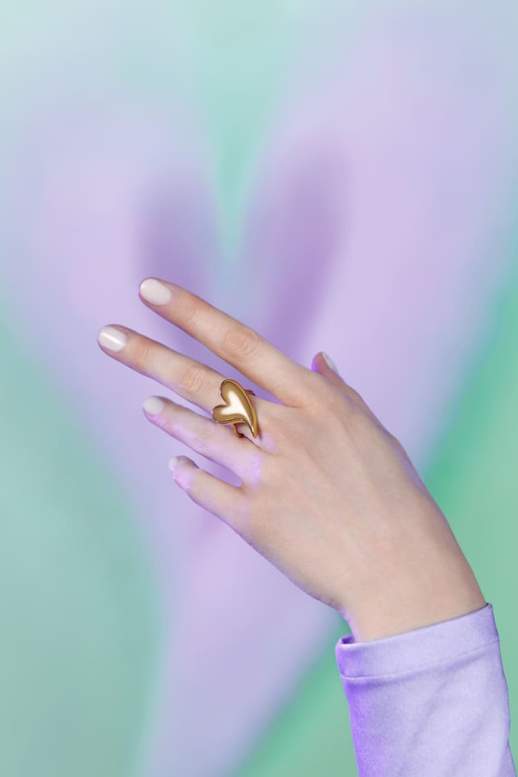 Bague d’amour en or en forme de cœur