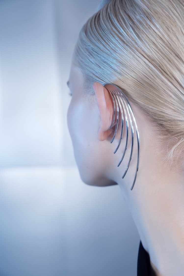 Ear cuff d’oreille enveloppante en argent