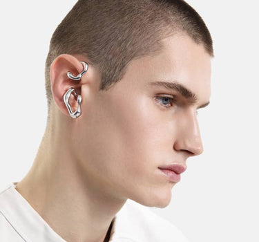 earcuff organique enveloppant en argent