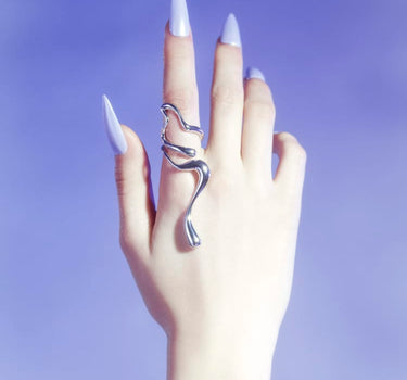 Grande bague Liquid en argent