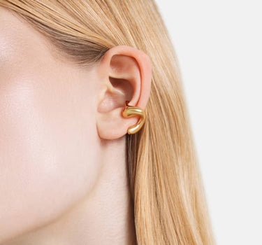 earcuff organique en forme de c en or