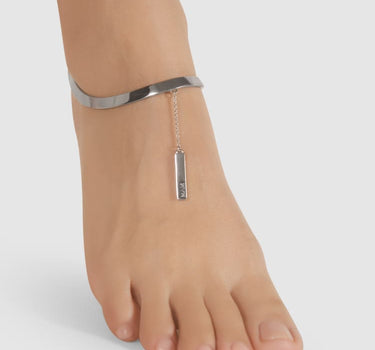 Bracelet de cheville chaîne en argent plaqué