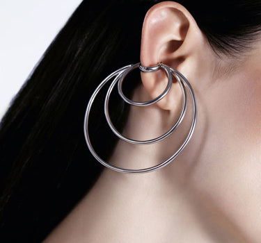 Cuff d’oreille anneau à spirales en argent