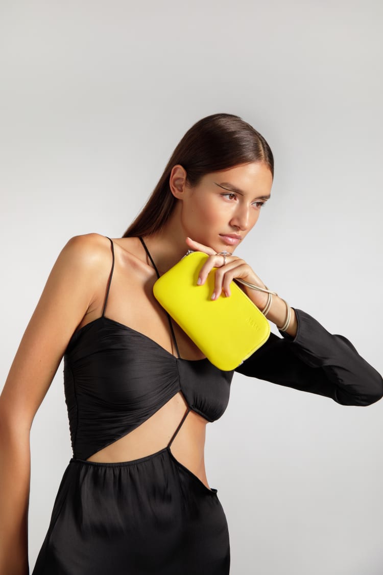 Sac bandoulière jaune pochette