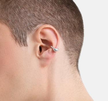 earcuff gonflé à capuche en argent