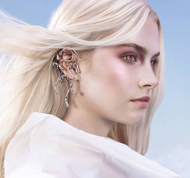 Ear cuff d’oreille complète Multi-Goutte - Argent