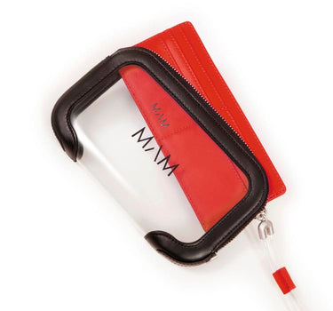 Pochette transparente bandoulière rouge