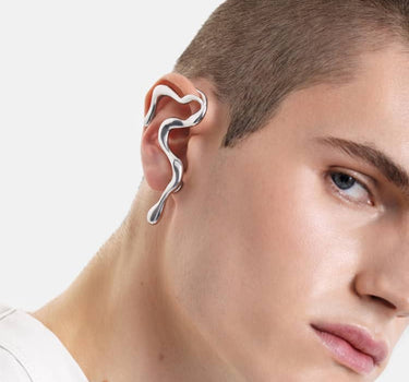 earcuff ondulé en argent