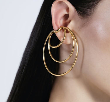 Ear cuff d’oreille anneau à spirales en or
