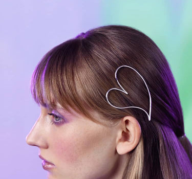 Barrette à cheveux Cœur Love en argent