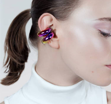 Ear cuff d’oreille holographique large