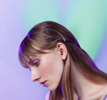 Barrette à cheveux Cœur Love en argent