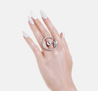 Bague Goutte Circulaire - Argent