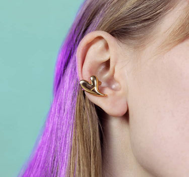 Ear cuff cœur en or