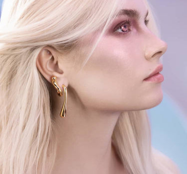 Grandes boucles d’oreilles Goutte Torsadée - Or