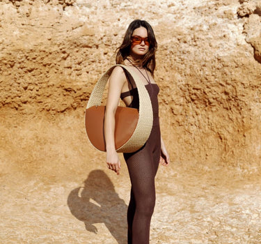 Sac rond grand en raphia
