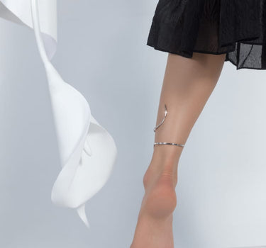 Bracelet de cheville à spirales en argent