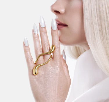 Bague Goutte Deux Doigts - Or