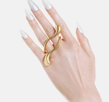 Bague Goutte Deux Doigts - Or