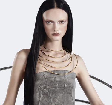 Collier ras-de-cou serpent en or extra large