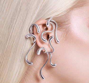 Ear cuff d’oreille complète Multi-Goutte - Argent
