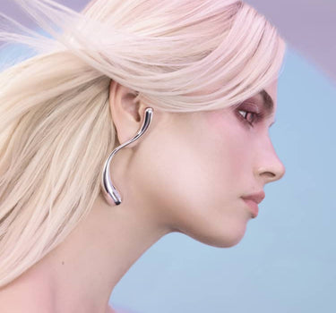 Grandes boucles d’oreilles Goutte en S - Argent