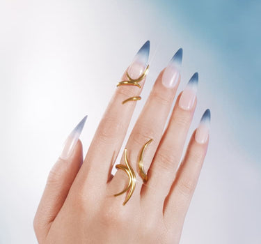 Bague en or plaqué avec pointes