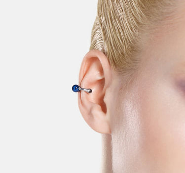 Ear cuff huggie Casa Batlló en argent et bleu