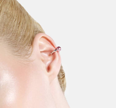 Ear cuff huggie Casa Batlló en argent et rose
