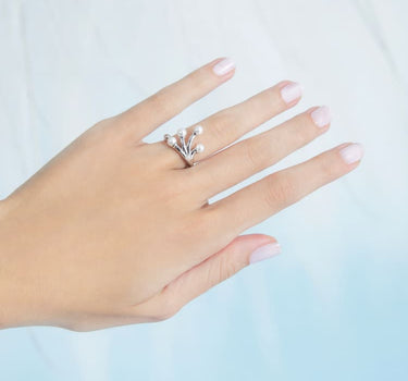Bague en argent à mini perles