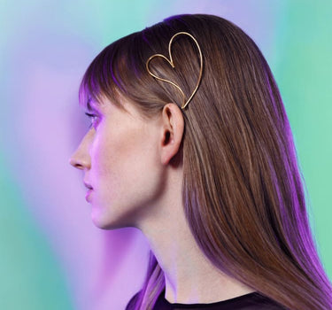 Barrette cœur en or
