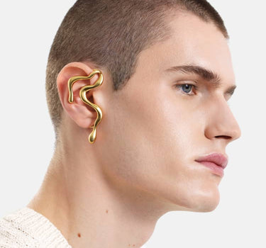 earcuff ondulé en or