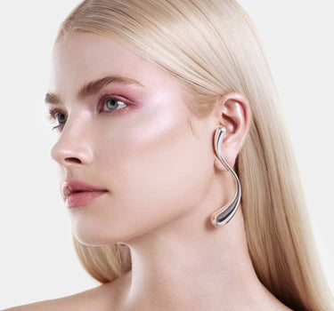 Grandes boucles d’oreilles Goutte en S - Argent