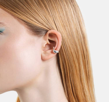 earcuff gonflé à capuche en argent