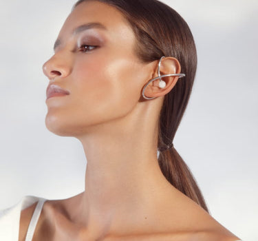 Ear cuff en argent avec perle