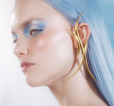 Ear cuff imposant à pointes en or