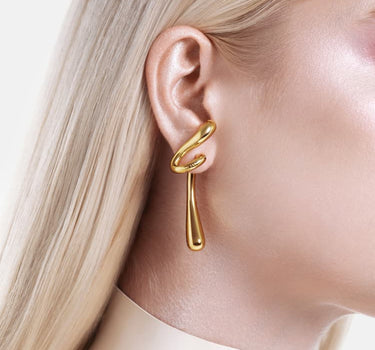 Grandes boucles d’oreilles Goutte Torsadée - Or