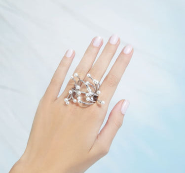 Bague Mini Perles en Argent