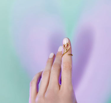 Bague midi en or cœur ouvert « Love »