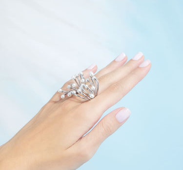 Bague Mini Perles en Argent