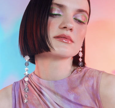 Boucles d’oreilles marguerites en argent, longues et courtes