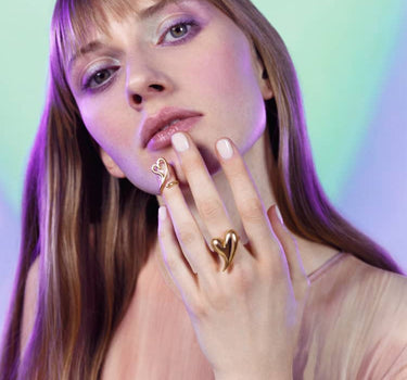 Bague d’amour en or en forme de cœur