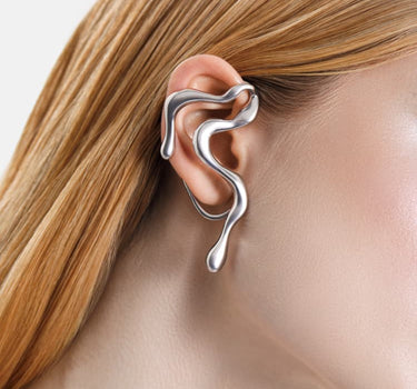 earcuff ondulé en argent