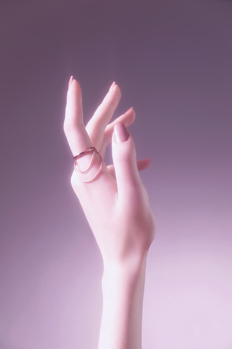 Bague chaîne en or rose