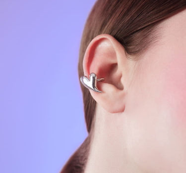 Ear cuff cœur en argent