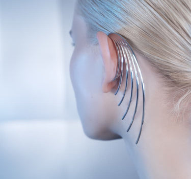 Ear cuff d’oreille enveloppante en argent