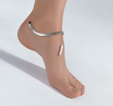 Bracelet de cheville en argent avec chaîne